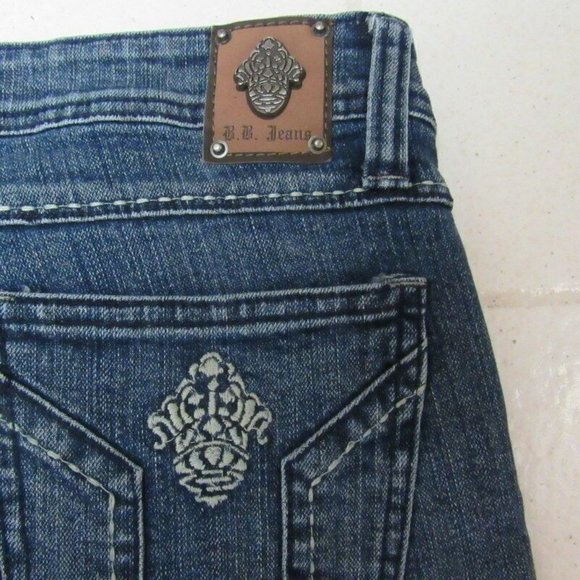 B.B. Jeans Blue Jeans Size 11 Juniors Boot Cut Embroidered Back Pockets BB - Picture 7 of 8